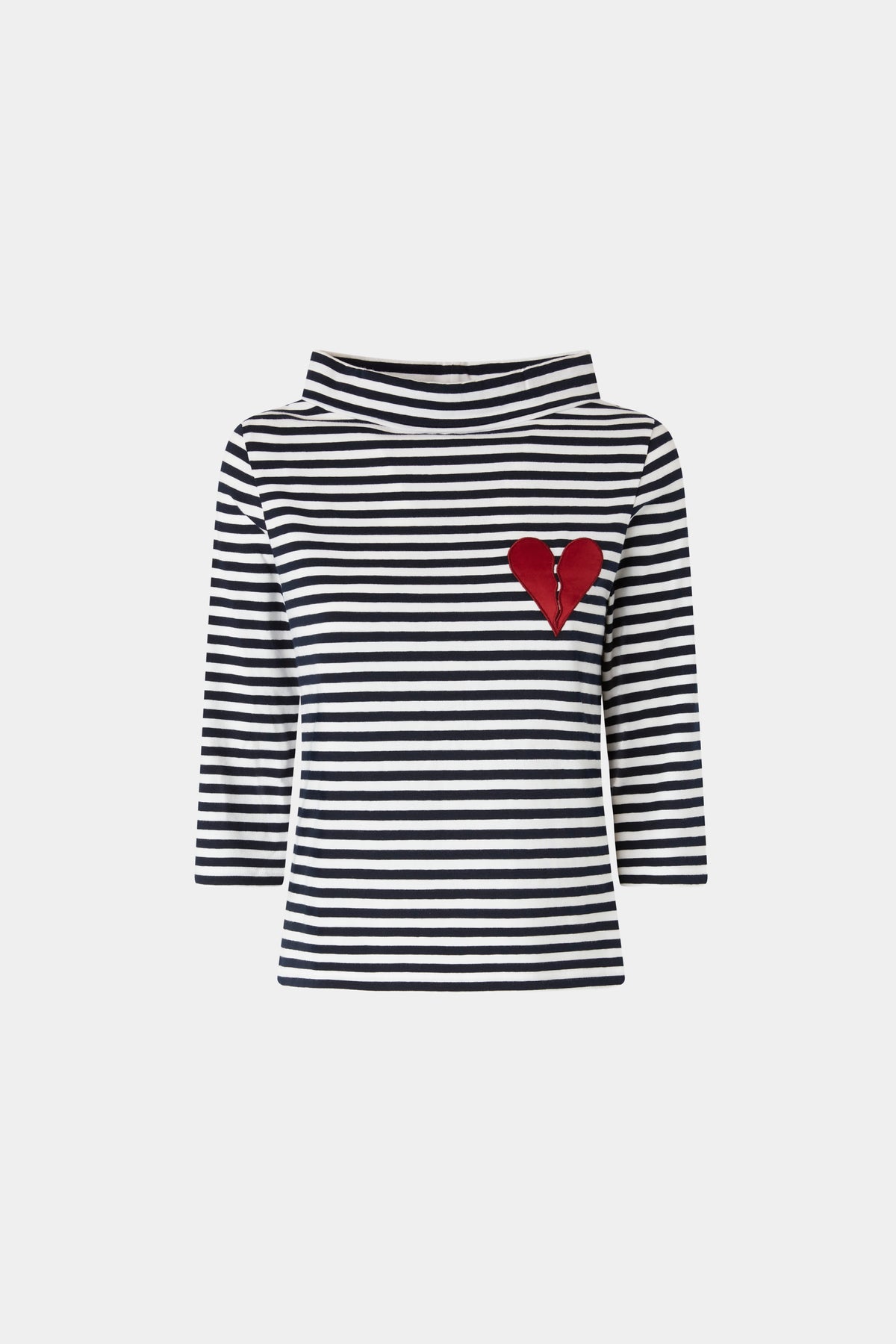 Broken Heart Striped 3/4 sleeve T-shirt