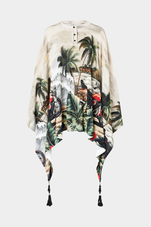 Blusa In Maglia con Stampa Cartolina