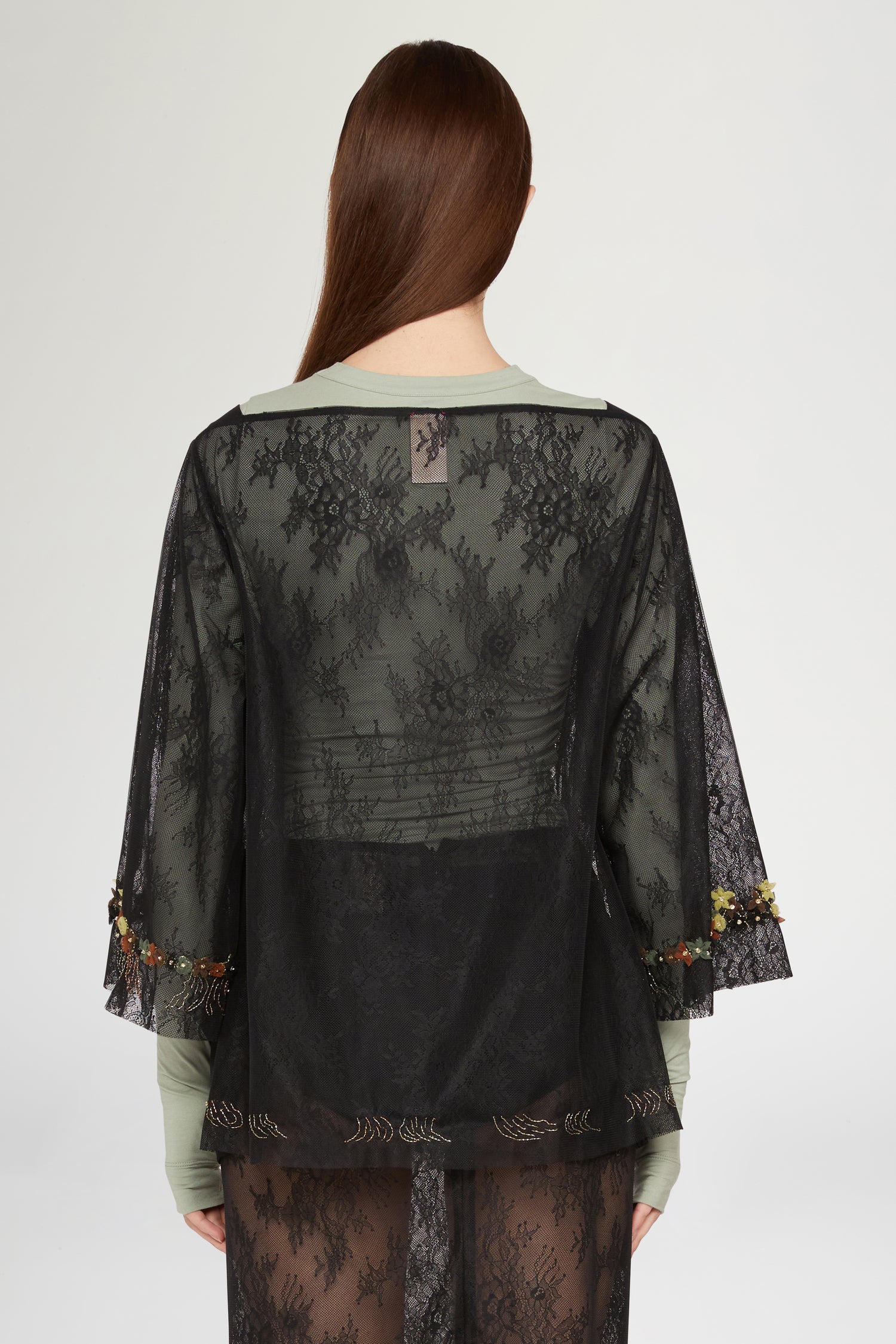 Lace Top with Embroidery and Beads