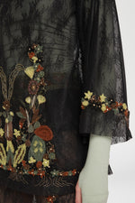 Lace Top with Embroidery and Beads