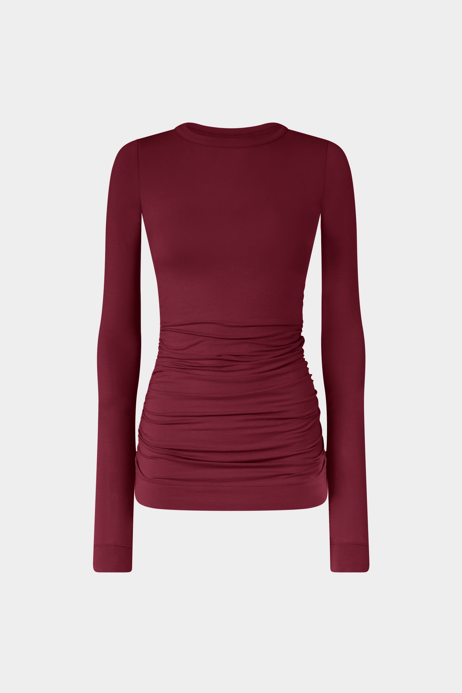 Top a Maniche Lunghe in Jersey Bordeaux