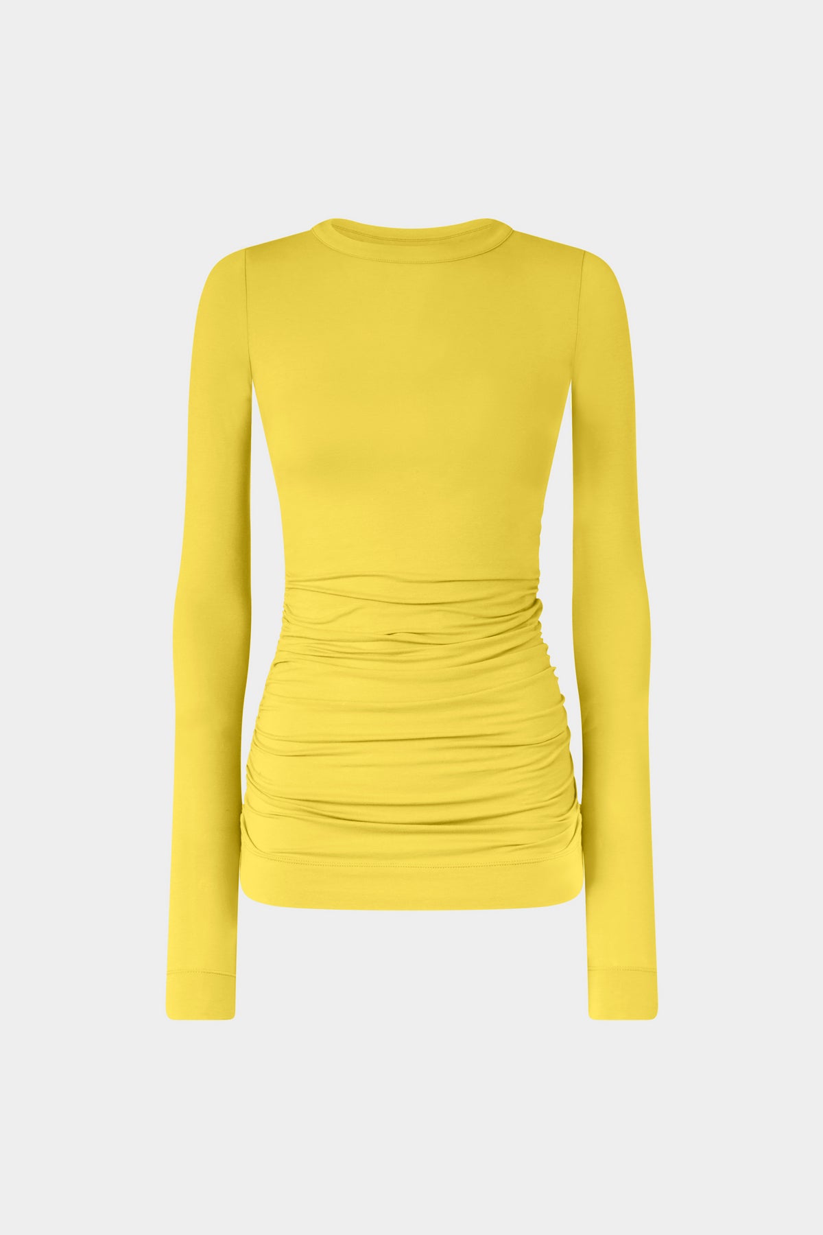 Top a Maniche Lunghe in Jersey Giallo