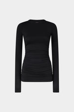 Top a Maniche Lunghe in Jersey Nero