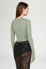 Sage Green Long-Sleeved Jersey Top