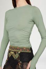 Sage Green Long-Sleeved Jersey Top