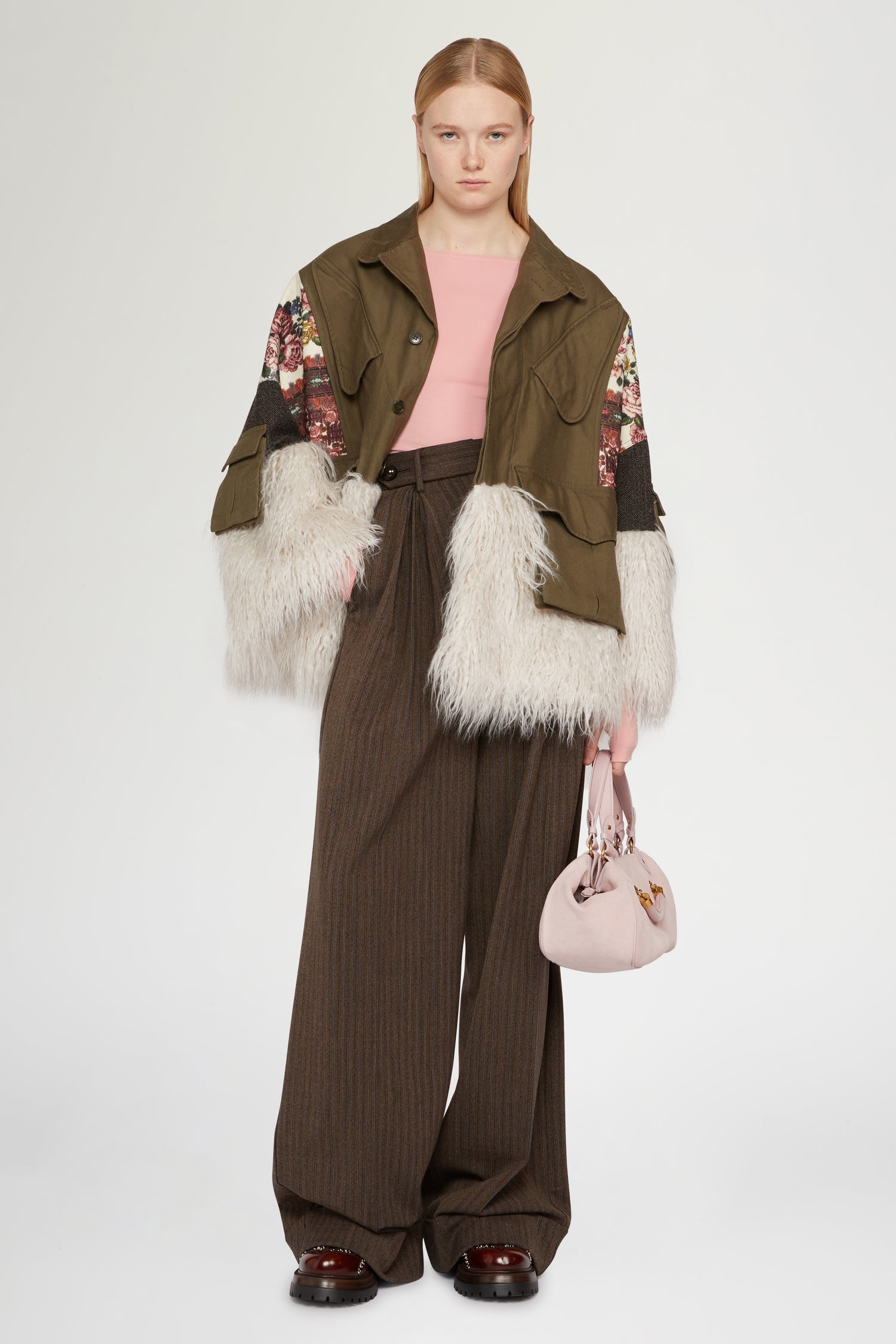Top con Scollo a Barchetta in Jersey Rosa