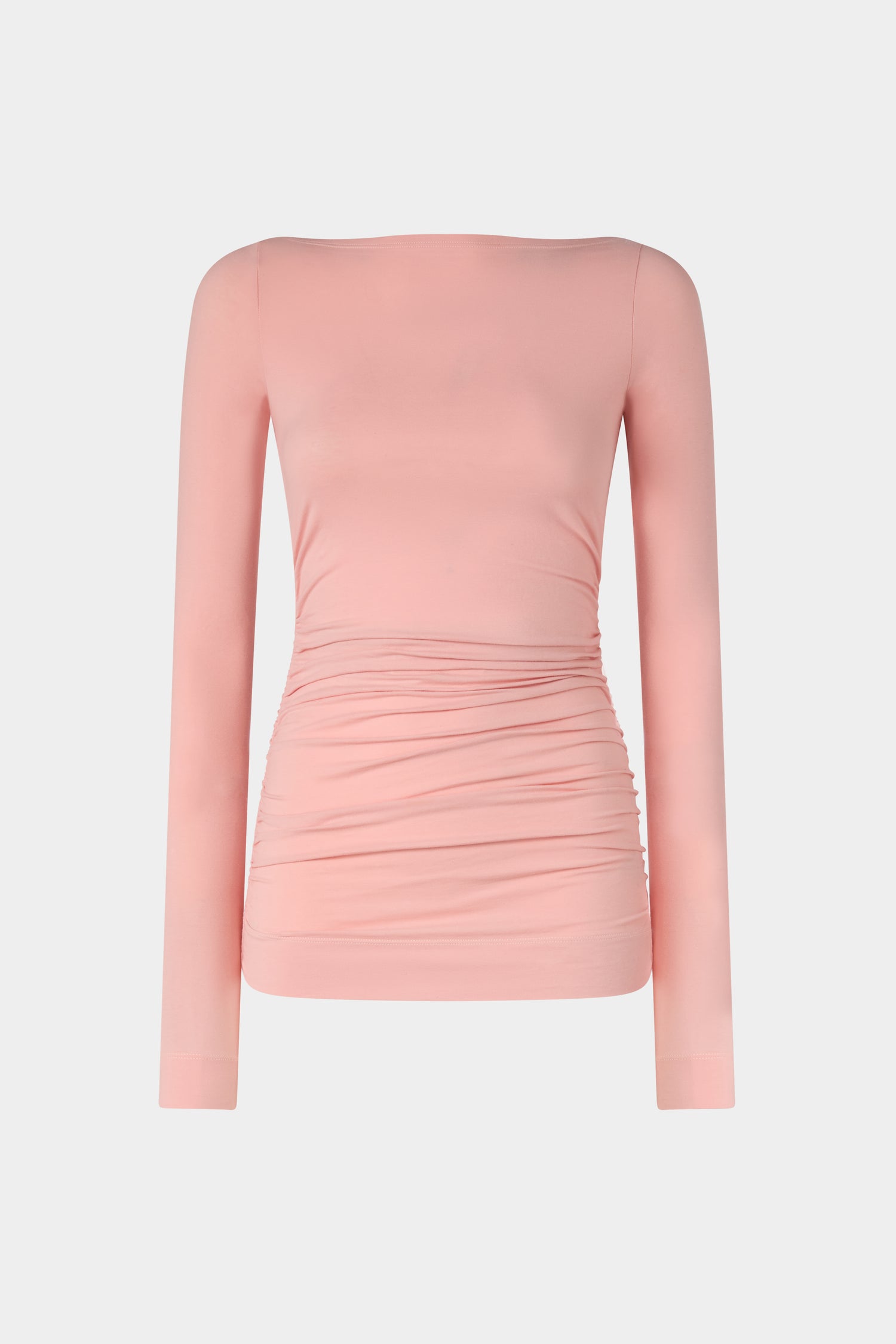 Top con Scollo a Barchetta in Jersey Rosa