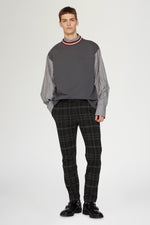 Cotton T-shirt with Poplin Sleeves