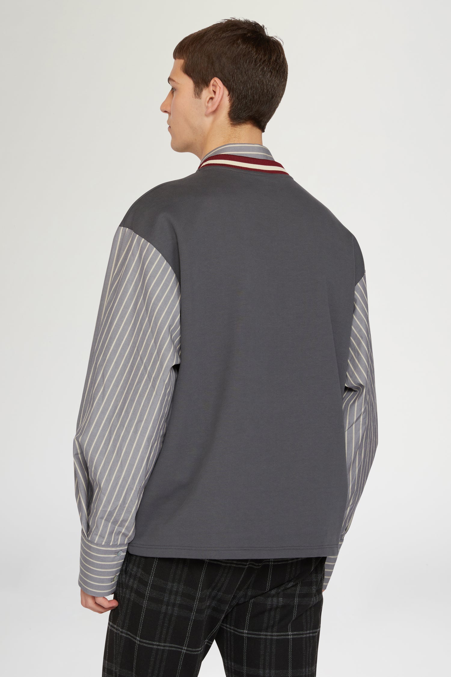 Cotton T-shirt with Poplin Sleeves