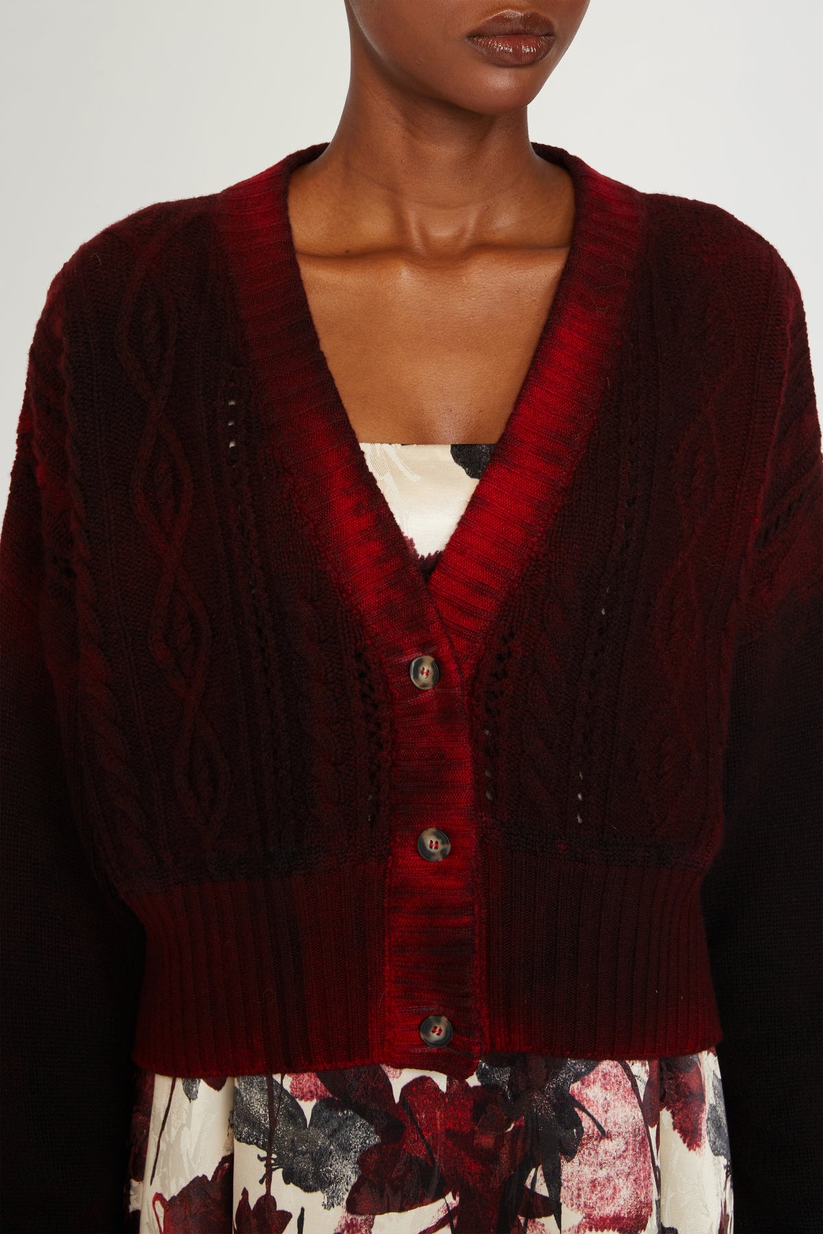 Cashmere & Wool Ombre Knit Cardigan