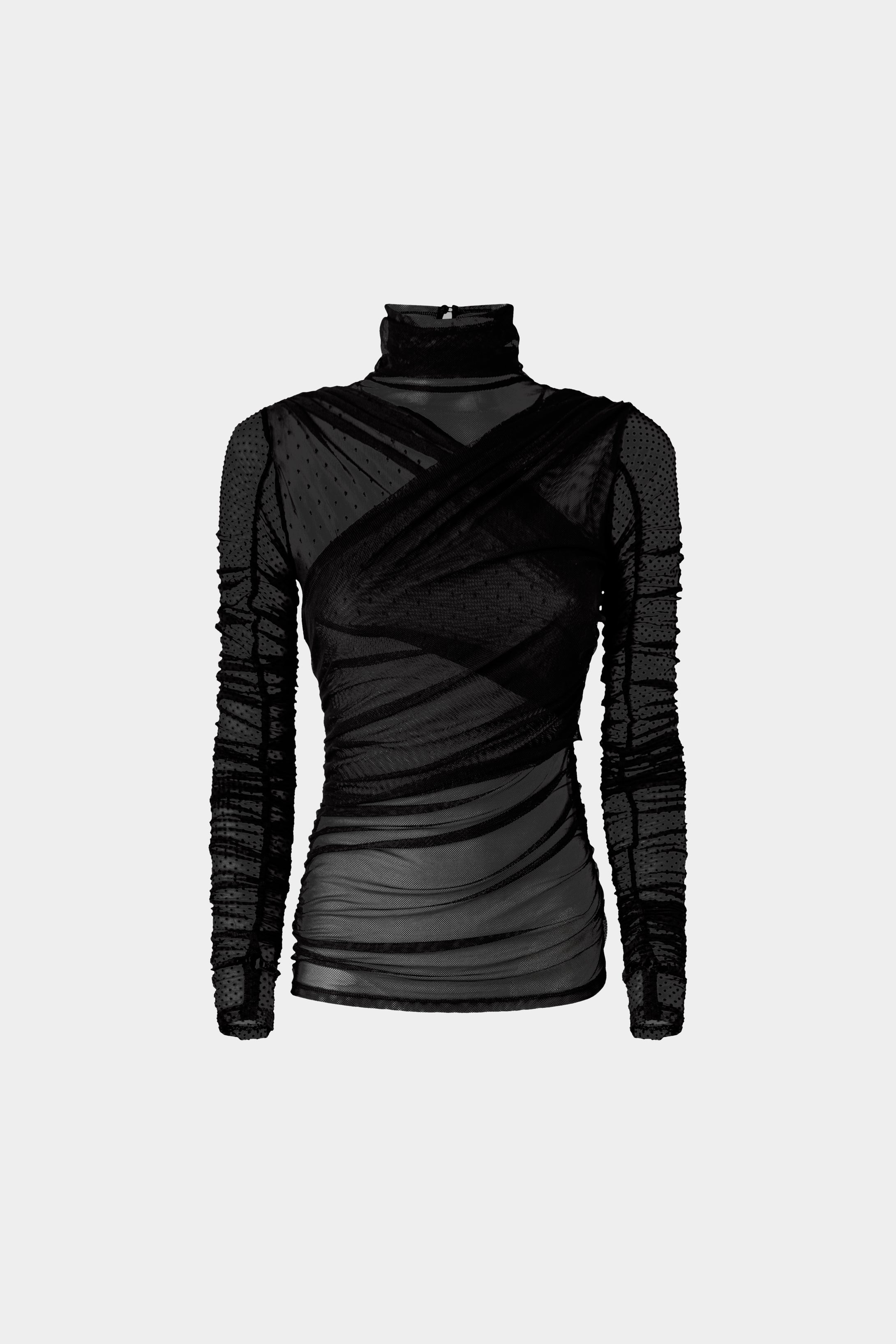 Long-Sleeved Top with High Neck