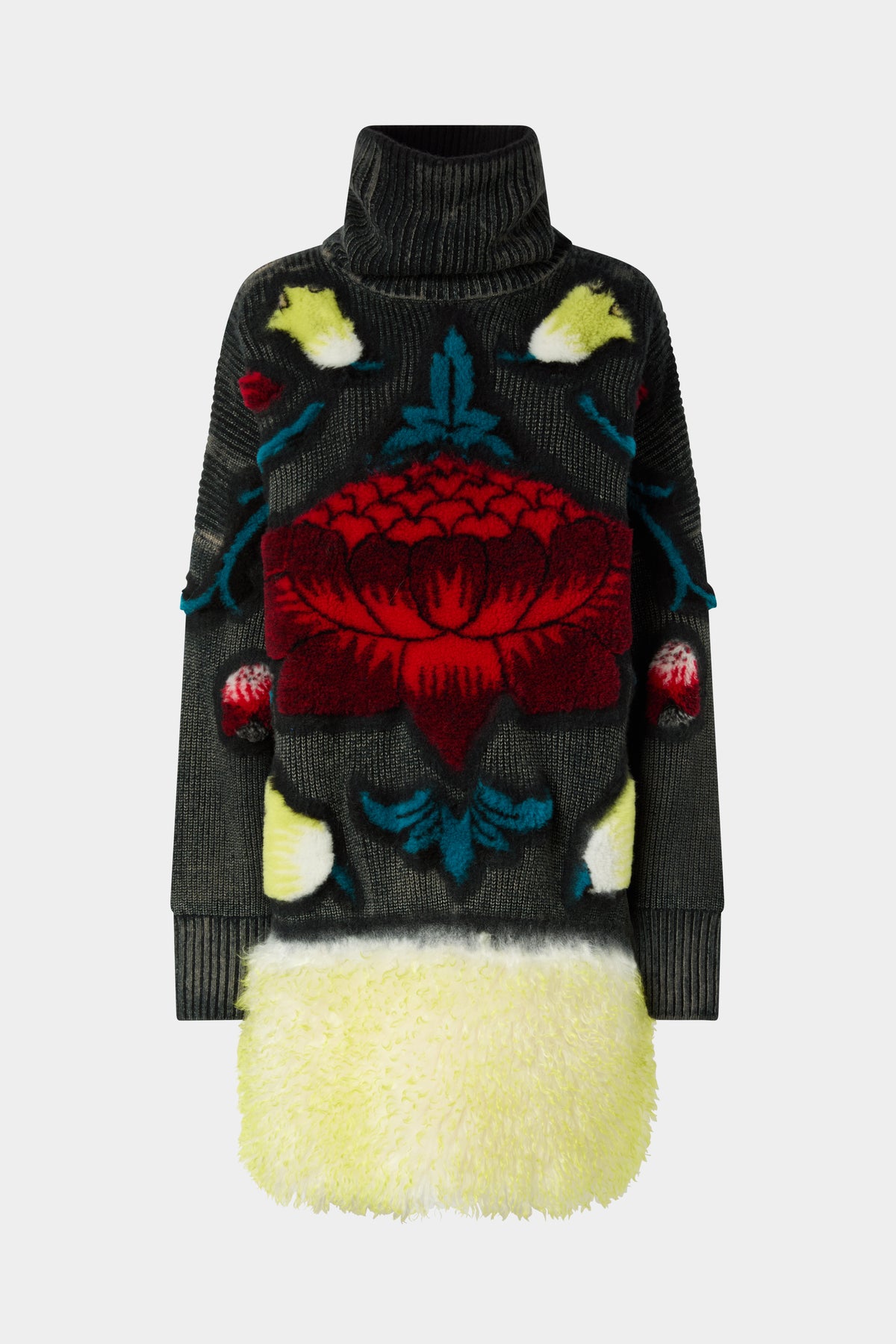 Oversized Floral Intarsia Sweater