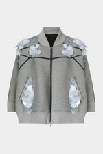 Grey Sequin Floral Sweatshirt