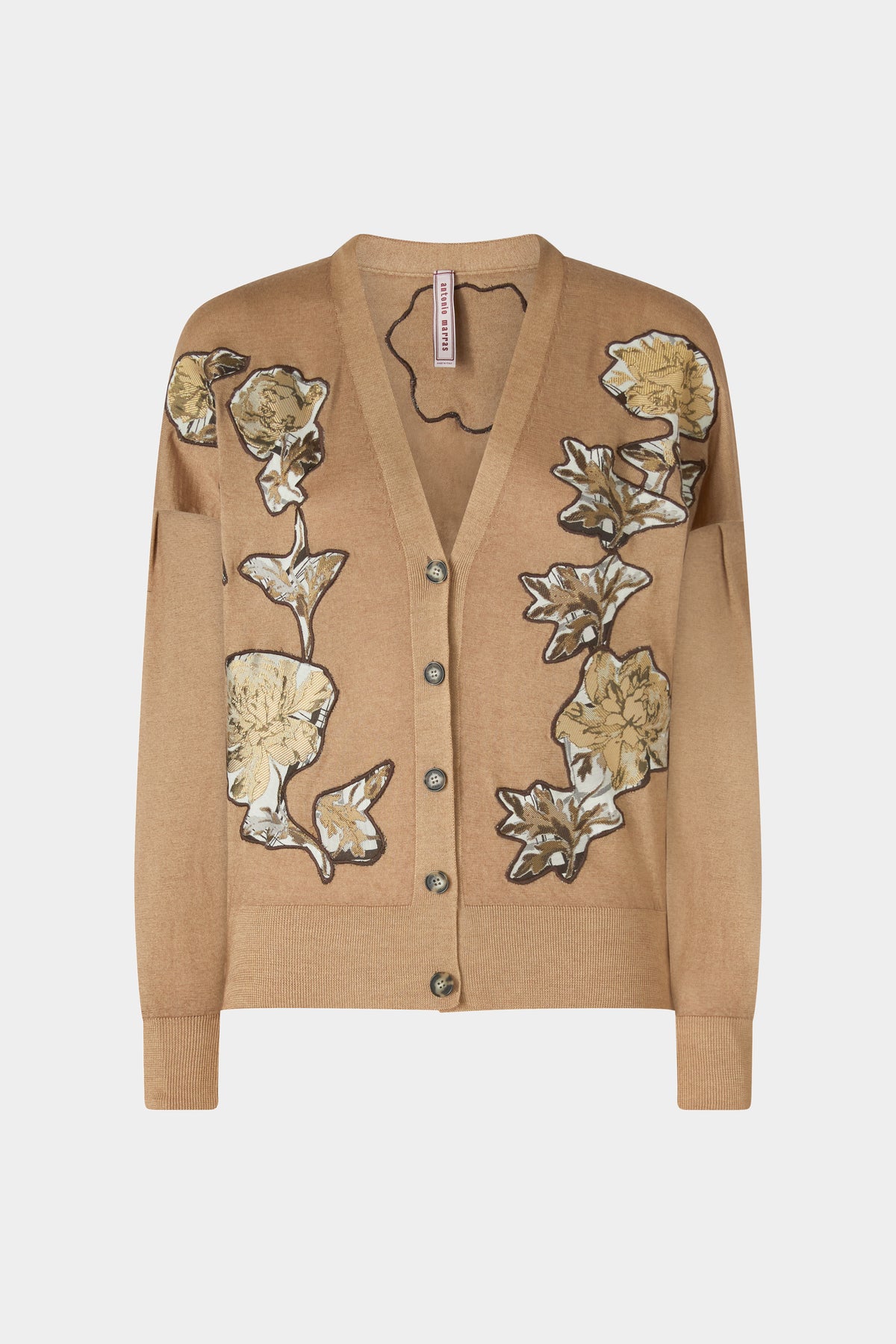 Cardigan in Cashmere con Patchwork Floreali