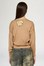 Cardigan in Cashmere con Patchwork Floreali