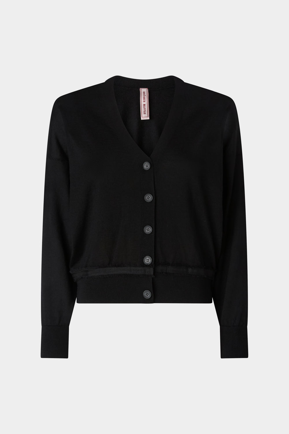 Black Cashmere V-Neck Cardigan