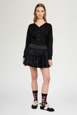 Cardigan con Scollo a V in Cashmere Nero