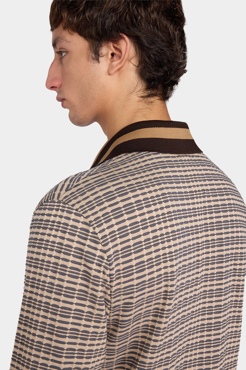 Patterned V-Neck Knit Cardigan