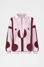 Lilac Burgundy Knit Polo