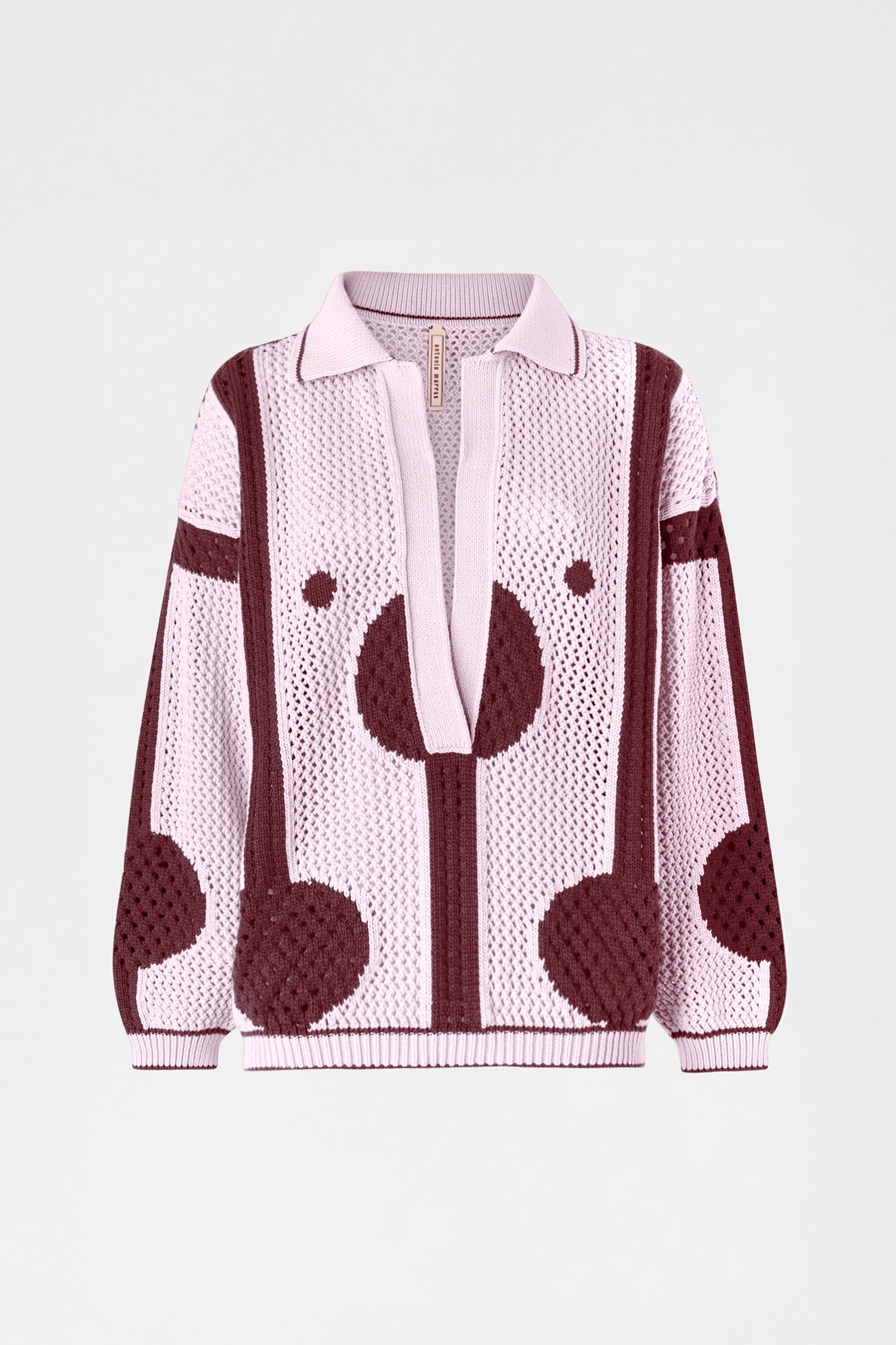 Lilac Burgundy Knit Polo