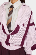 Lilac Burgundy Knit Polo