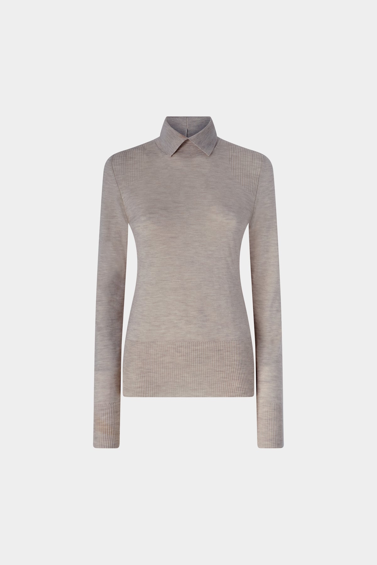 Dolcevita in cashmere con colletto a strati