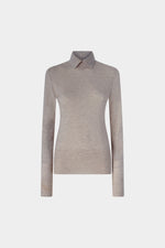 Dolcevita in cashmere con colletto a strati