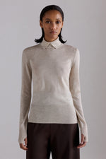Dolcevita in cashmere con colletto a strati