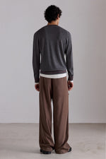 Maglione girocollo in cashmere con bordi a contrasto