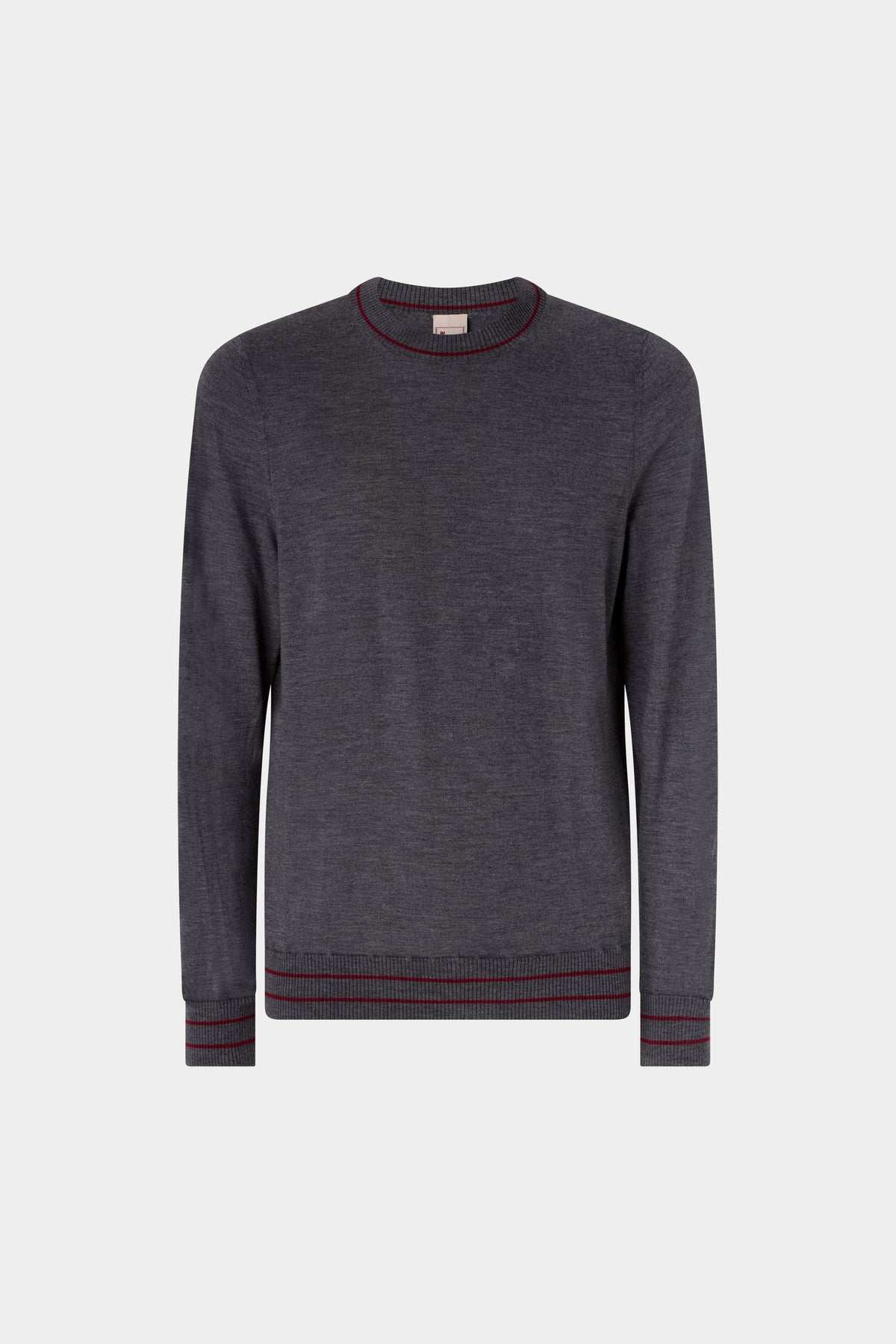 Maglione girocollo in cashmere con bordi a contrasto