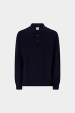 Polo in cashmere con bottoni