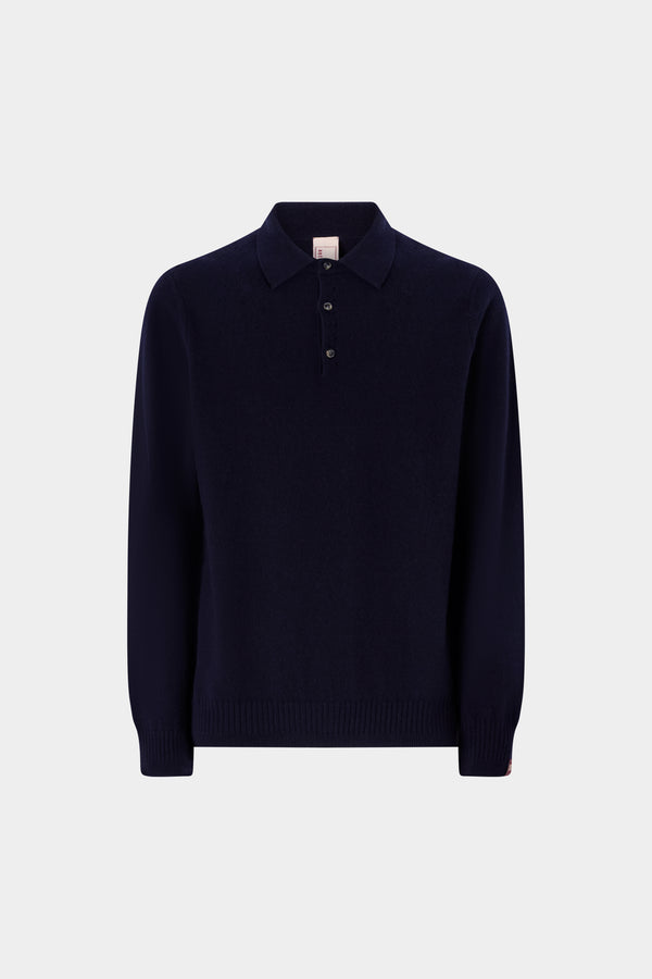 Polo in cashmere con bottoni