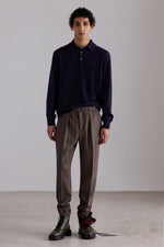Polo in cashmere con bottoni