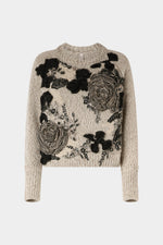 Floral Embroidered Crew-Neck Sweater