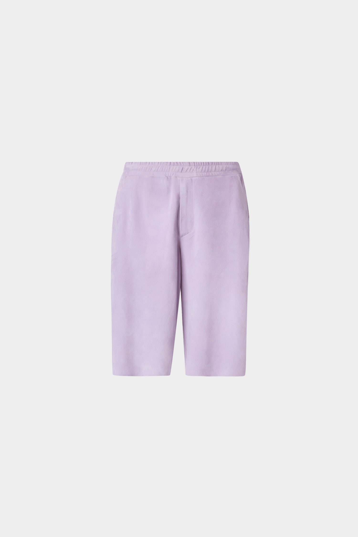 Lilac Leather Relaxed Bermuda Shorts