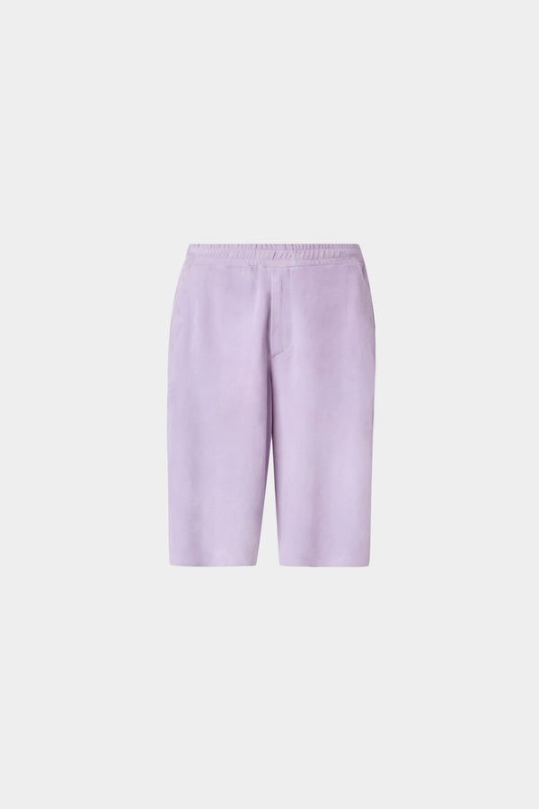 Lilac Leather Relaxed Bermuda Shorts