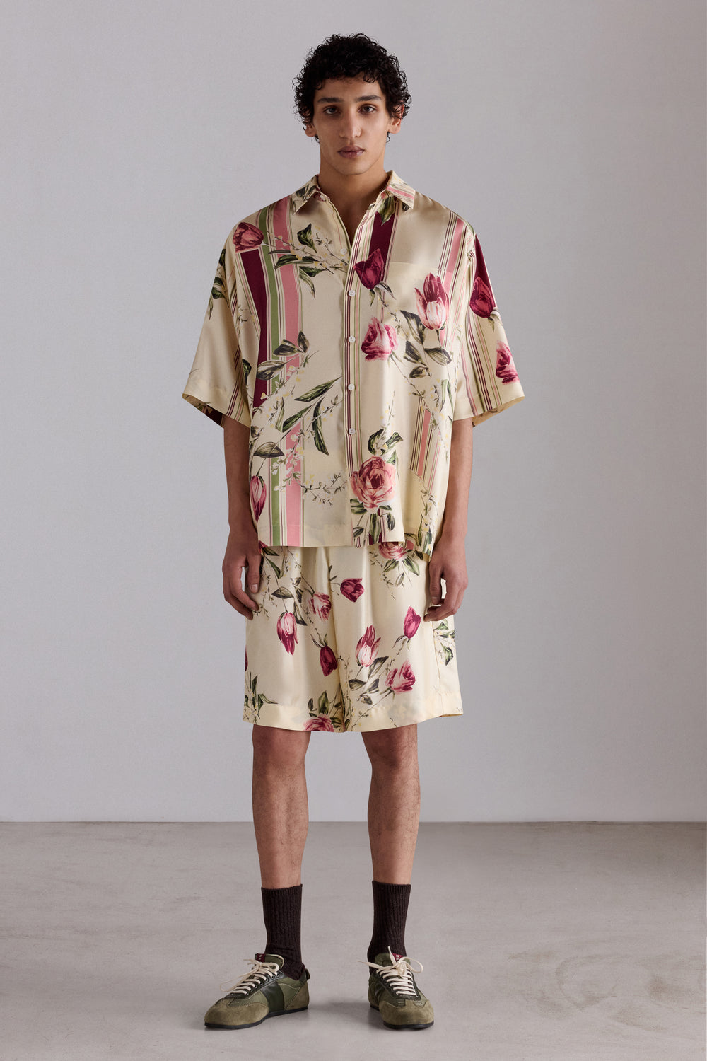 Floral Silk Shorts
