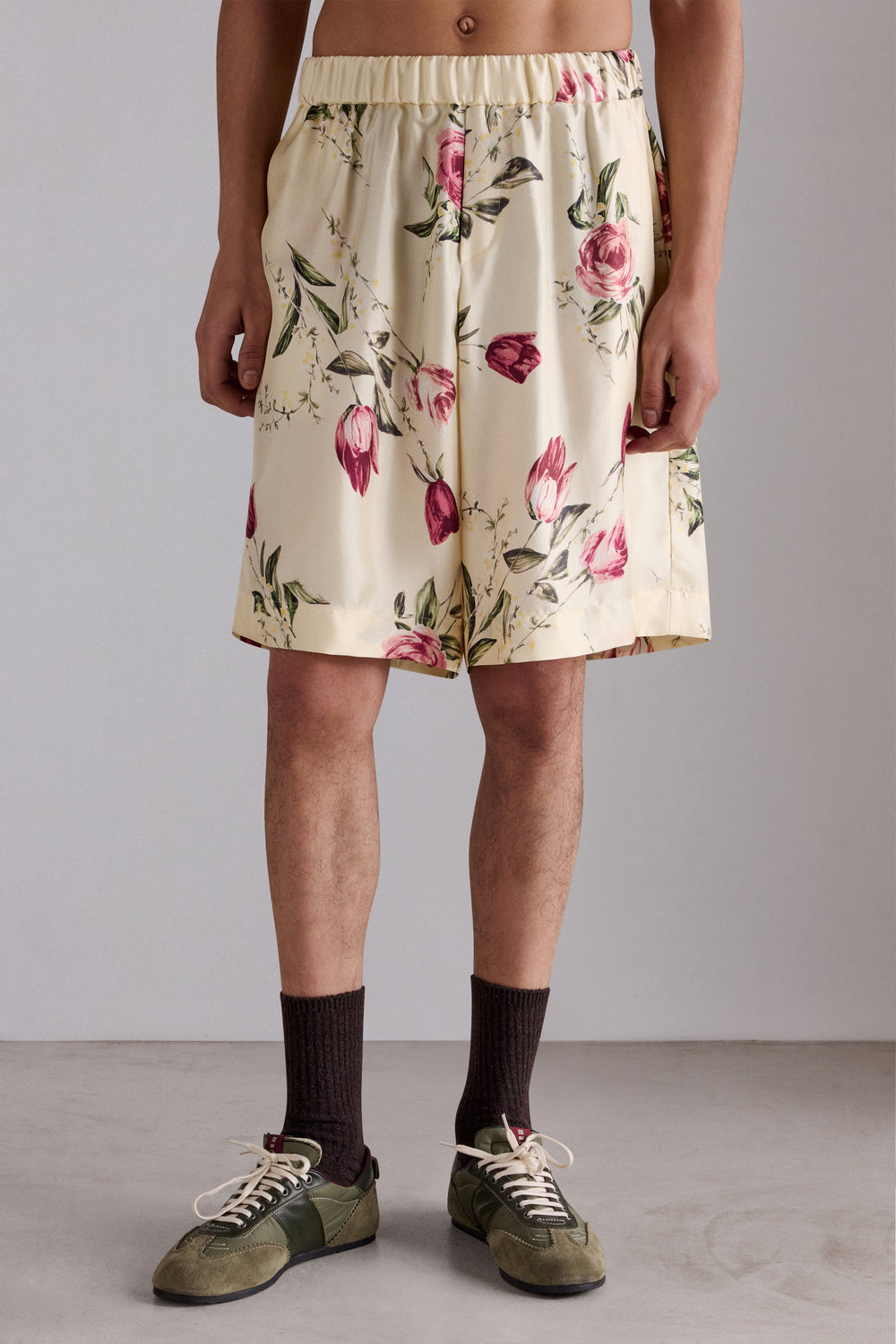Floral Silk Shorts