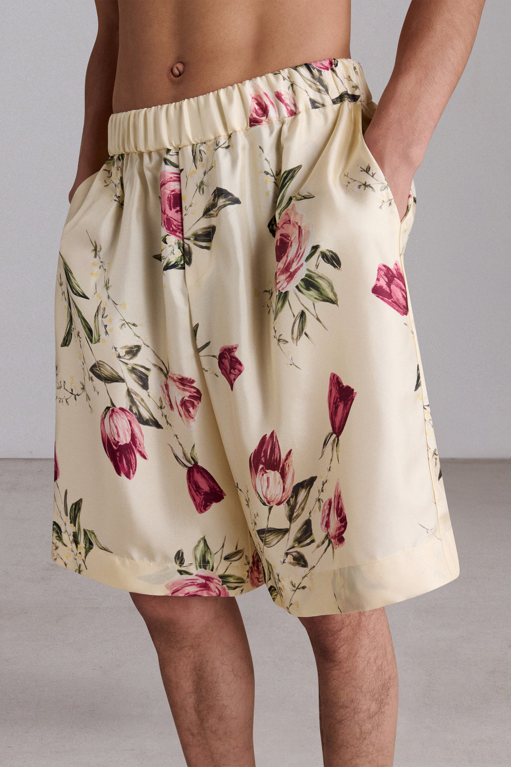 Floral Silk Shorts
