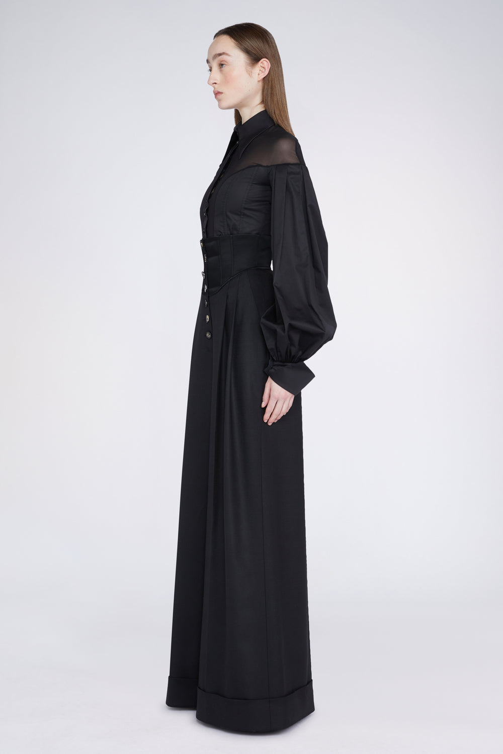 Pantaloni Palazzo Neri a Vita Alta