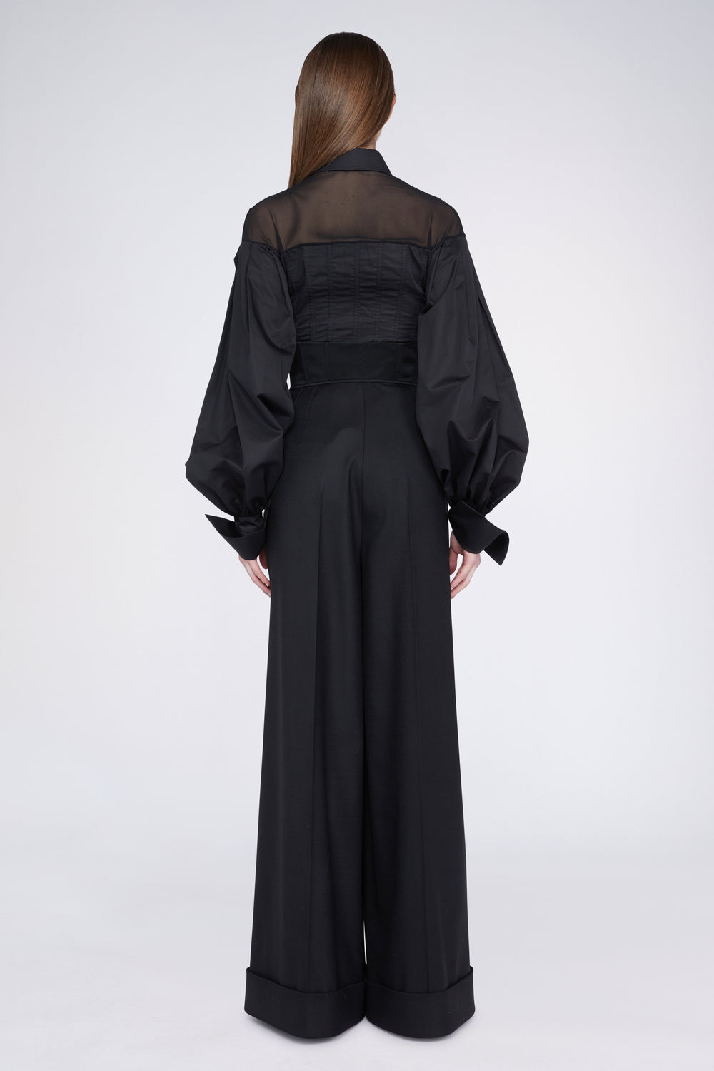 Pantaloni Palazzo Neri a Vita Alta