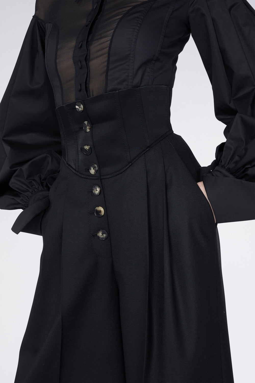 Pantaloni Palazzo Neri a Vita Alta