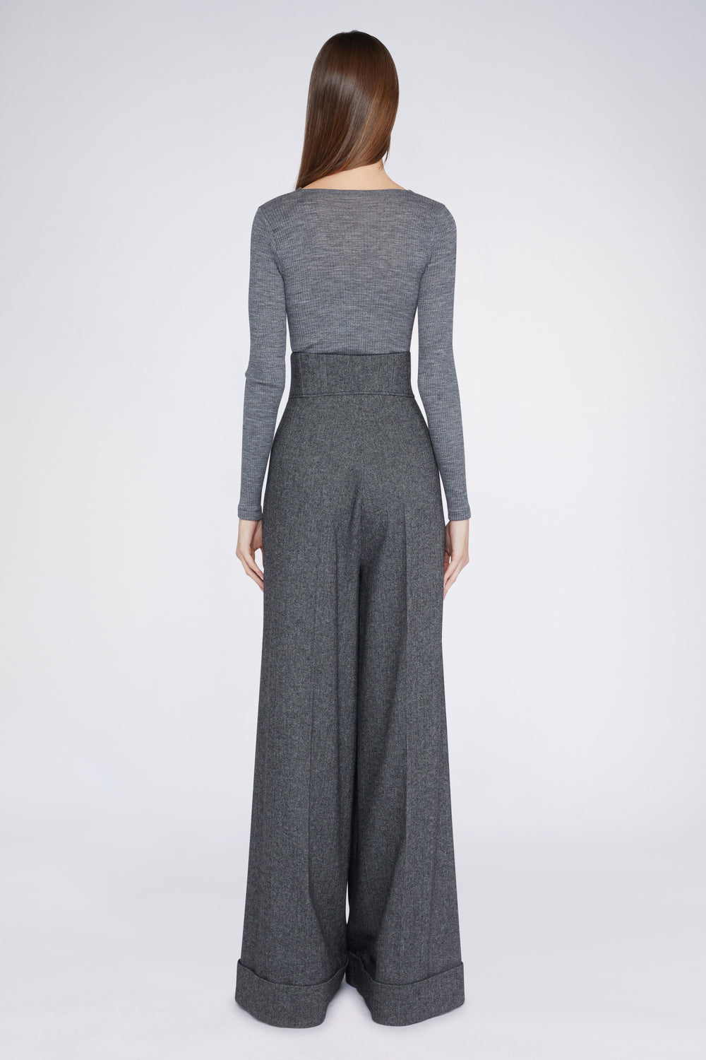 Grey Palazzo Pants with High waist