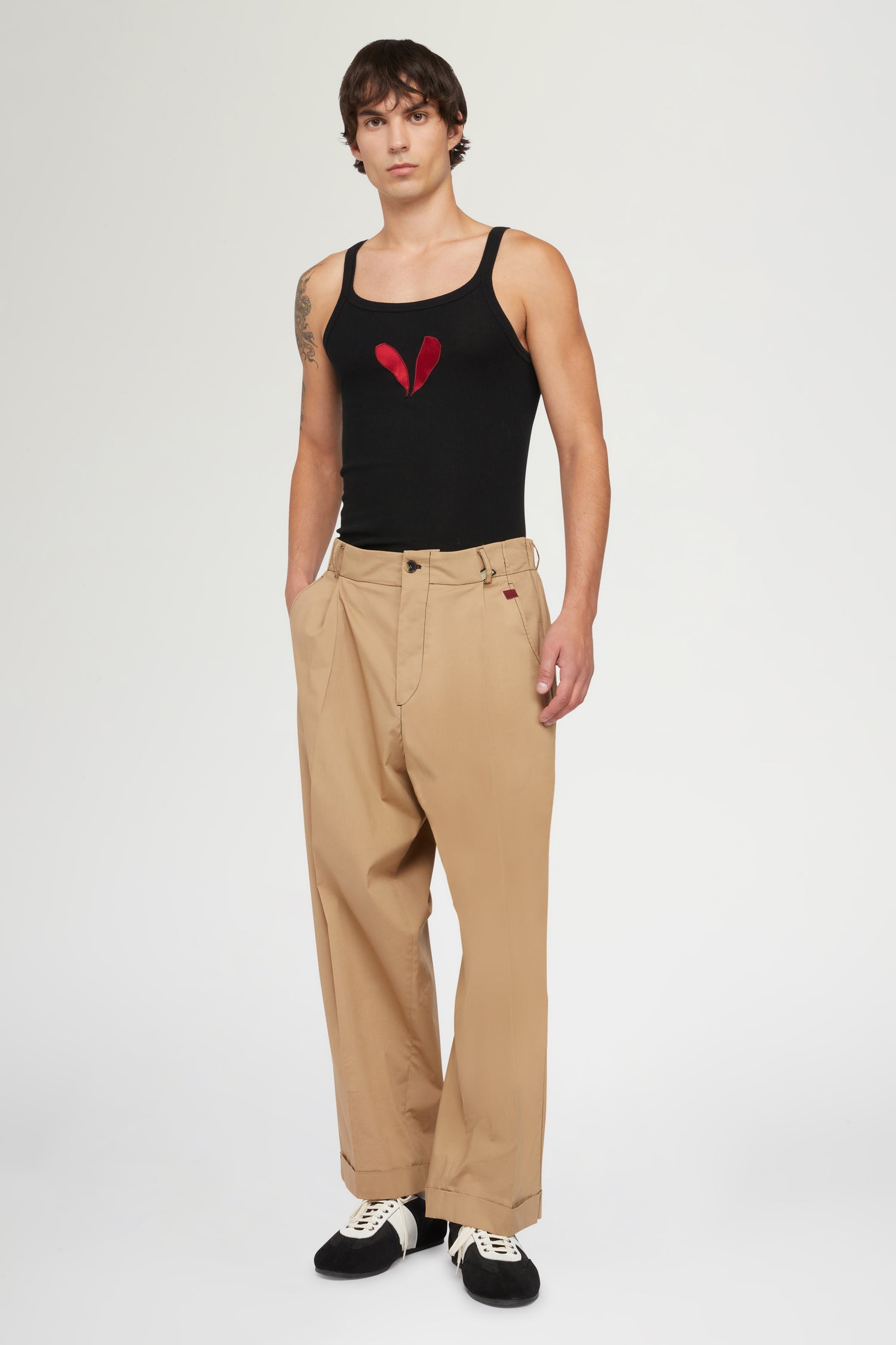 Pantaloni di Cotone Beige