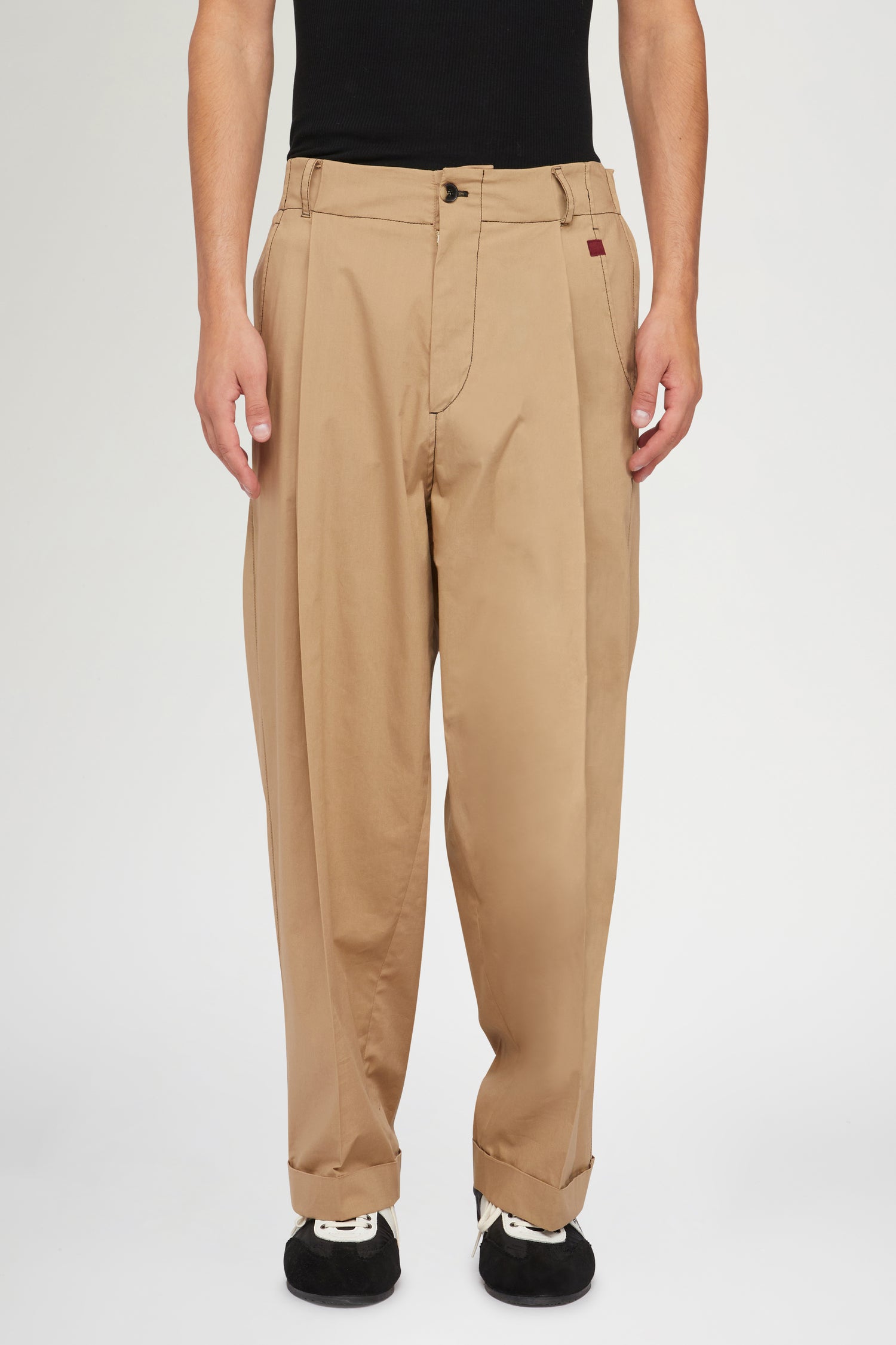 Pantaloni di Cotone Beige