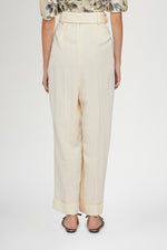 Pantaloni Gamba Larga Crema