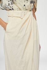 Pantaloni Gamba Larga Crema