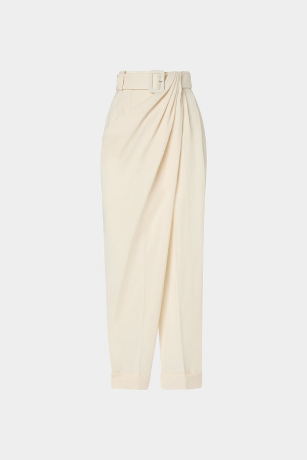 Pantaloni Gamba Larga Crema