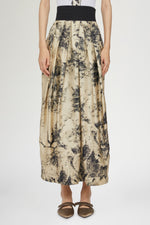 Wide-Leg Pants Tropical Print