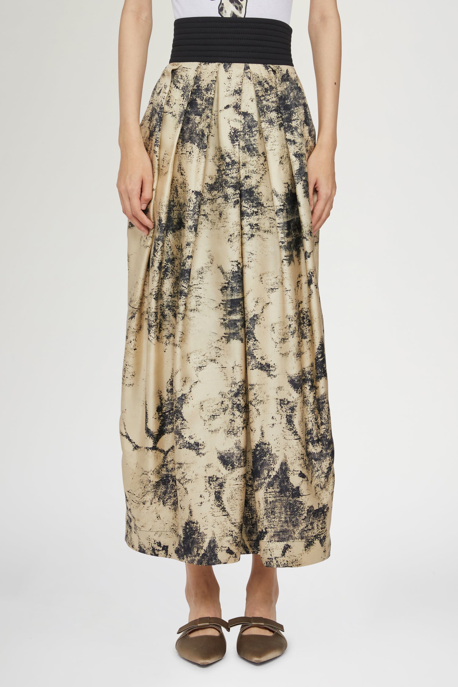 Wide-Leg Pants Tropical Print